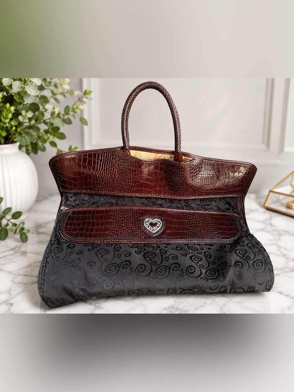 Brighton Retired Luggage Collection Leather & Canvas Garment Carrier Bag LG 300
